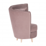 Fotel Art Deco stílusban, rózsaszín Kronos szövet/tölgy, ROUND NEW Fotel Art Deco stílusban, rózsaszín Kronos szövet/tölgy, ROUND NEW