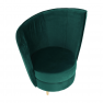 Fotel Art Deco stílusban, smaragd Kronos szövet/tölgy, ROUND NEW
