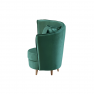 Fotel Art Deco stílusban, smaragd Kronos szövet/tölgy, ROUND NEW