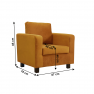 Fotel mustár színű szövet, LUANA