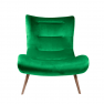 Fotel lábtartóval, zöld Velvet szövet/kaucsukfa, KIRILO