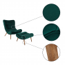 Fotel lábtartóval, zöld Velvet szövet/kaucsukfa, KIRILO