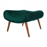 Fotel lábtartóval, zöld Velvet szövet/kaucsukfa, KIRILO