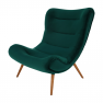 Fotel lábtartóval, zöld Velvet szövet/kaucsukfa, KIRILO