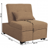 Fotel ágyfunkcióval, barna anyag, OKSIN
