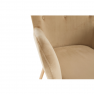 Fotel puffal, szövet bársony bézs/bükk, LAGER NEW