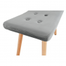 Fotel puffal, szövet bársony szürke/bükk, LAGER NEW