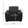 Fotel, textilbőr fekete, BITER