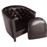 Fotel, sötétbarna műbőr, MARON