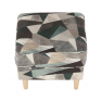 Füles fotel puffal, szövet barna-zöld minta, ASTRID