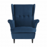 Füles fotel, kék/dió, RUFINO