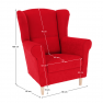 Füles fotel, piros, CHARLOT
