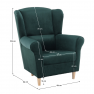 Füles fotel, szövet smaragd, CHARLOT