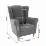 Füles fotel, szürke, CHARLOT