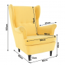 Füles fotel, sárga/wenge, RUFINO