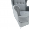 Füles fotel, világosszürke/fehér, RUFINO