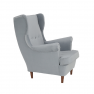 Füles fotel, világosszürke/dió, RUFINO Füles fotel, világosszürke/dió, RUFINO