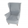 Füles fotel, világosszürke/dió, RUFINO Füles fotel, világosszürke/dió, RUFINO