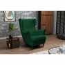 Füles fotel, zöld/dió, RUFINO