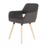 Dizájn fotel, sötétbarna/bükk, GODRIC Dizájn fotel, sötétbarna/bükk, GODRIC