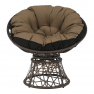 Forgó fotel párnával, barna/fekete/bézs, TRISS BIG Forgó fotel párnával, barna/fekete/bézs, TRISS BIG