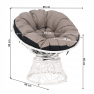 Forgó fotel párnával, fehér/taupe/fekete, TRISS BIG Forgó fotel párnával, fehér/taupe/fekete, TRISS BIG