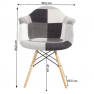 Fotel, anyag patchwork/bükk, KUBIS NEW