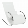 Hintaszék, fehér textilbőr/ fém, ROGER
