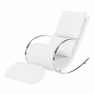 Hintaszék, fehér textilbőr/ fém, ROGER