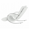 Hintaszék, fehér textilbőr/ fém, ROGER