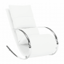 Hintaszék, fehér textilbőr/ fém, ROGER
