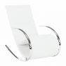Hintaszék, fehér textilbőr/ fém, ROGER