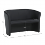 Klub duplafotel, fekete textilbőr, CUBA