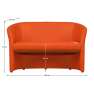 Klub dupla fotel, narancssárga textilbőr, CUBA