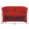 Klub dupla fotel, szövet piros, CUBA