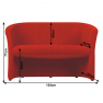 Klub dupla fotel, szövet piros, CUBA
