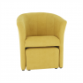 Klub fotel puffal, mustár, ROSE Klub fotel puffal, mustár, ROSE