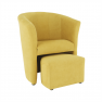 Klub fotel puffal, mustár, ROSE Klub fotel puffal, mustár, ROSE