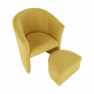Klub fotel puffal, mustár, ROSE Klub fotel puffal, mustár, ROSE