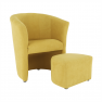 Klub fotel puffal, mustár, ROSE Klub fotel puffal, mustár, ROSE
