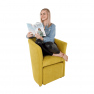 Klub fotel puffal, mustár, ROSE Klub fotel puffal, mustár, ROSE
