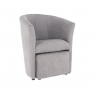 Klub fotel puffal, szürke, ROSE Klub fotel puffal, szürke, ROSE