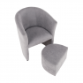Klub fotel puffal, szürke, ROSE Klub fotel puffal, szürke, ROSE