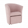Klub fotel puffal, rózsaszín, ROSE