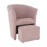 Klub fotel puffal, rózsaszín, ROSE