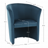 Klub fotel, kék anyag, CUBA