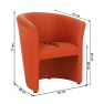 Klub fotel, textilbőr, narancssárga, CUBA