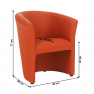 Klub fotel, textilbőr, narancssárga, CUBA