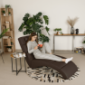 Relax fotel, barna öko bőr, LONG