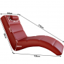 Relax fotel, piros öko bőr, megrendelésre, LONG